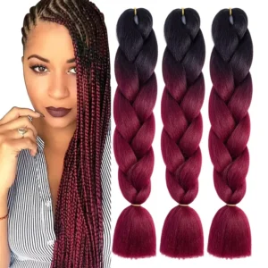 3 Paquetes de Cabello de Tejido Sintético de 24 Pulgadas, Extensión de Cabello