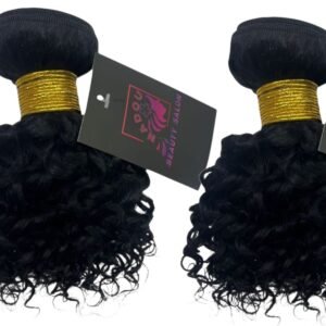 (2 paquetes) 10 pulgadas, 10 pulgadas,  extensiones de cabello humano rizado 12A 100% virgen Remy, color negro #1B