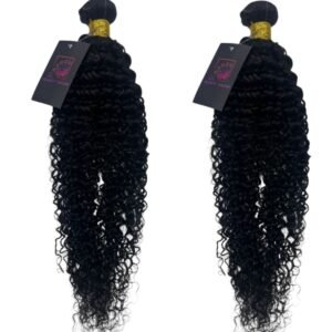 2 Extensiones de cabello humano jerry curly 100% humano de 24 pulgadas