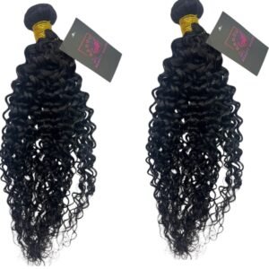 2 Extensiones de cabello humano jerry curly 100% humano de 20 pulgadas